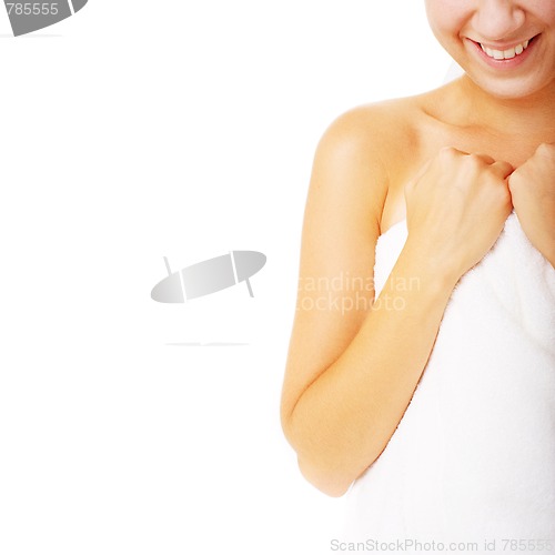 Image of Beautiful Young Spa Woman On White