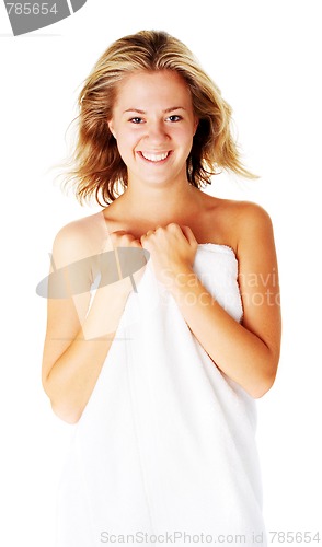 Image of Beautiful Young Spa Woman On White