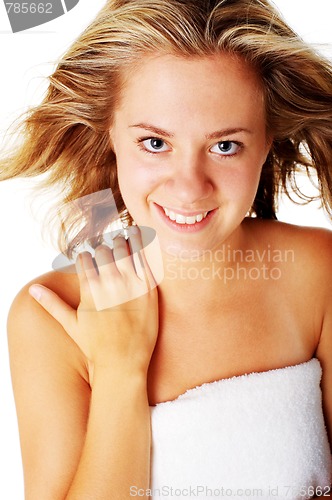 Image of Beautiful Young Spa Woman On White