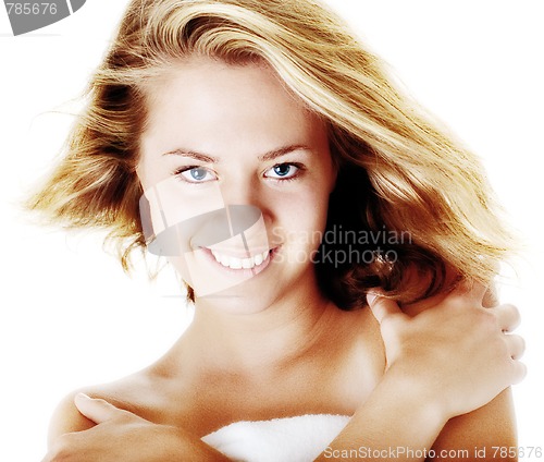 Image of Beautiful Young Spa Woman On White