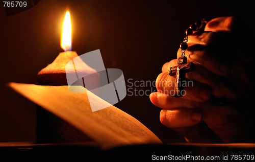 Image of Prayer hands with crucifix