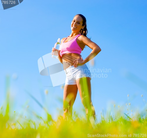 Image of Athletic Woman Exercising 