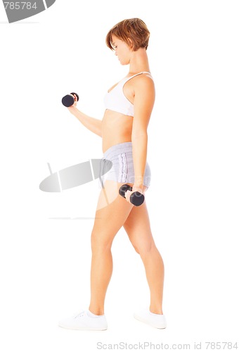 Image of Young Woman Lifting Weights