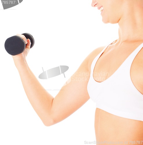 Image of Young Woman Lifting Weights