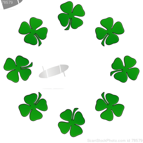 Image of Irish Shamrock In A Circular Border