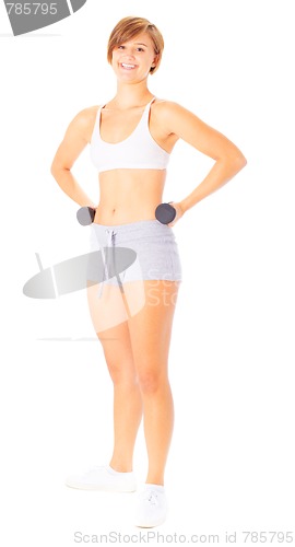 Image of Young Woman Lifting Weights