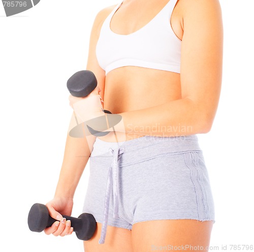 Image of Young Woman Lifting Weights