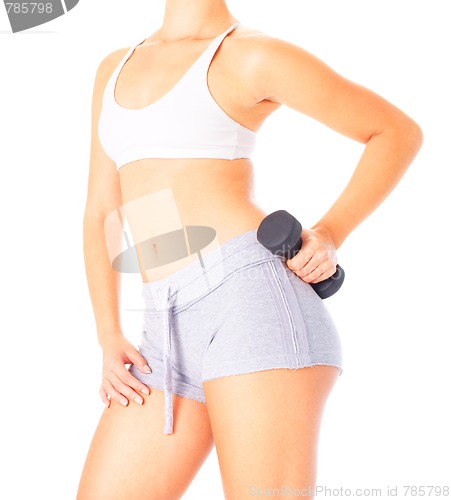 Image of Young Woman Lifting Weights