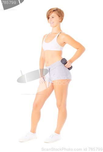 Image of Young Woman Lifting Weights