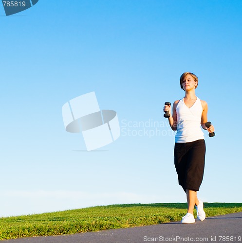 Image of Young Woman Walking