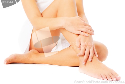 Image of Close Up of Legs Being Massaged