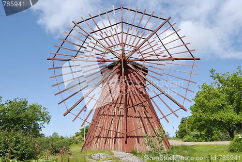 Image of Red Wooden Windmill