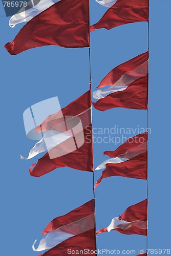 Image of Red And White Flags