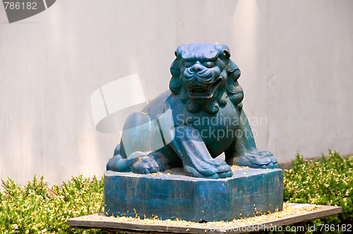 Image of Stone lion of Chinese temple