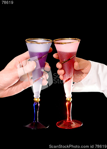 Image of Couple of glasses, celebration