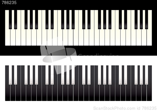 Image of Piano keyboard contrast