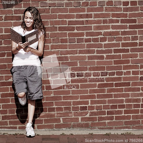 Image of Brick Wall Notebook Girl