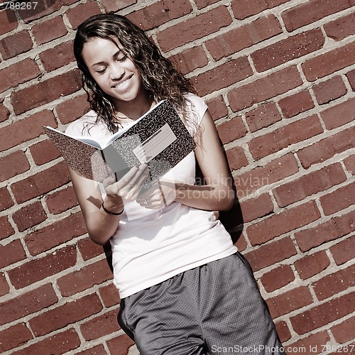 Image of Brick Wall Notebook Girl