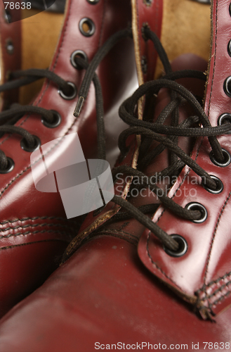 Image of detail of leather boot