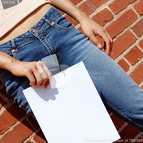 Image of Fashion Girl With Sign