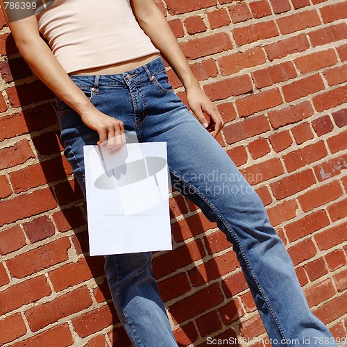 Image of Fashion Girl With Sign