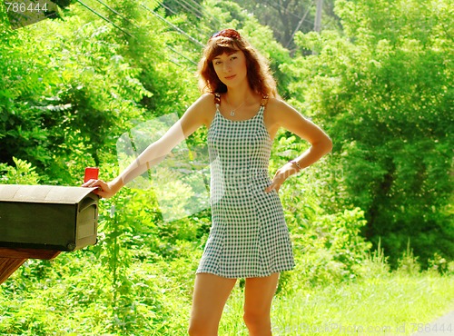 Image of Girl Checking Mail