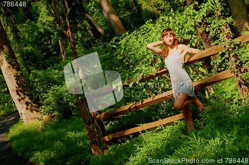Image of Pretty Girl in Woods