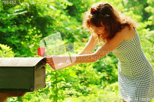 Image of Girl Checking Mail