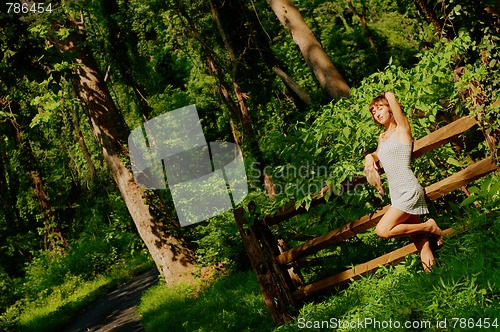 Image of Pretty Girl in Woods