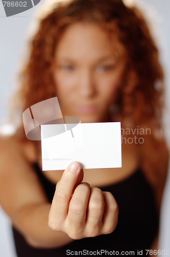 Image of Pretty Girl Holding Blank Media