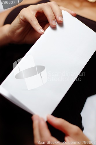 Image of Pretty Girl Holding Blank Media