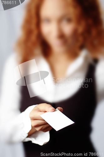 Image of Pretty Girl Holding Blank Media