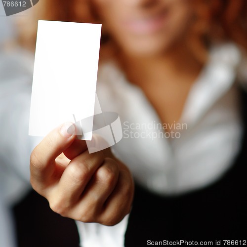 Image of Pretty Girl Holding Blank Media