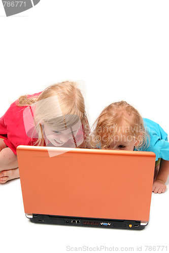 Image of Playing on laptop