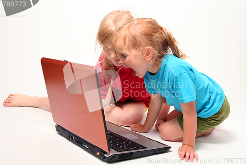 Image of Playing on laptop