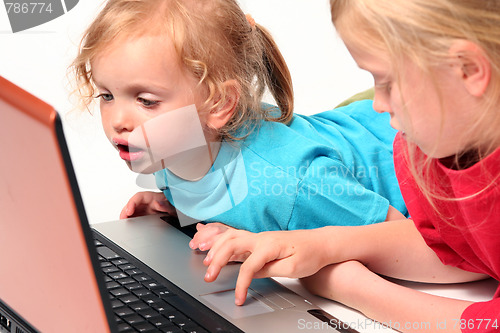 Image of Playing on laptop