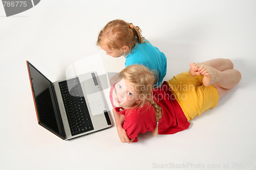 Image of Playing on laptop