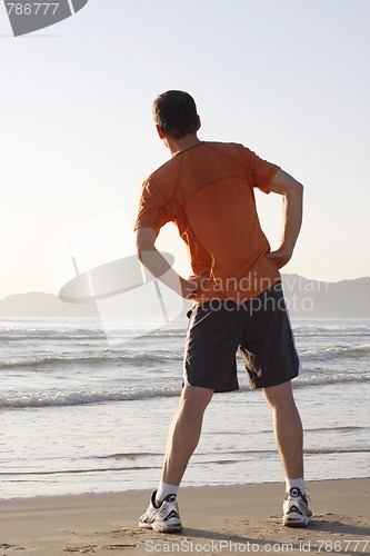 Image of Jogger doing fitness exercises