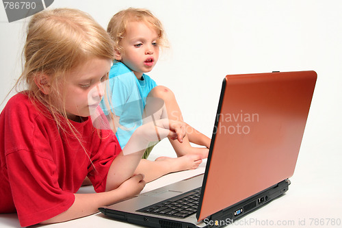 Image of Playing on laptop