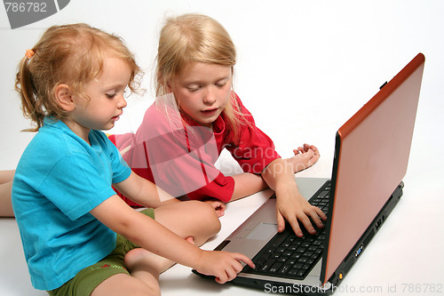 Image of Playing on laptop