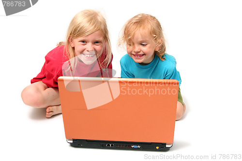 Image of Playing on laptop