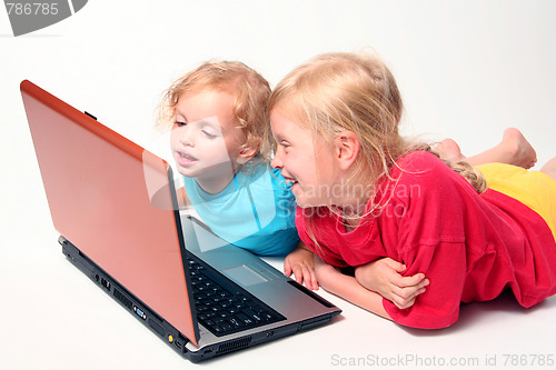 Image of Playing on laptop