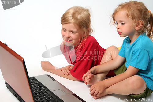 Image of Playing on laptop