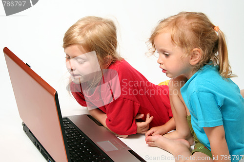 Image of Playing on laptop