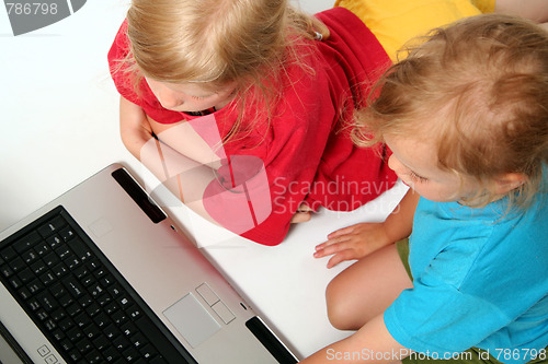 Image of Playing on laptop