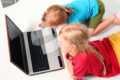 Image of Playing on laptop