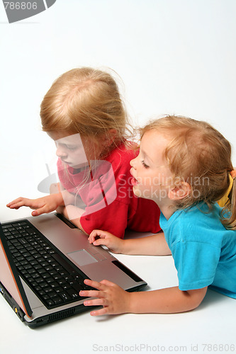 Image of Playing on laptop