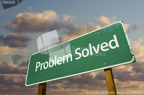 Image of Problem Solved Green Road Sign