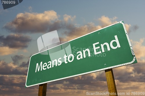 Image of Means to an End Green Road Sign