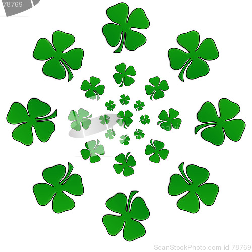 Image of Irish Shamrock In A Circular Shape With Centre Shamrock